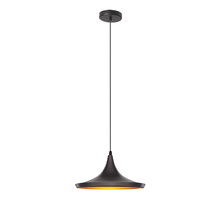 Dainolite HKI-141P-BK - 1LT Pendant, Aluminum Black