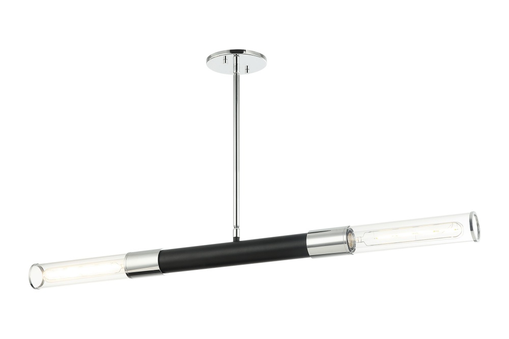Tubo Matte Black + Chrome Pendant