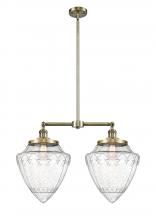  209-AB-G664-12 - Bullet - 2 Light - 24 inch - Antique Brass - Stem Hung - Island Light