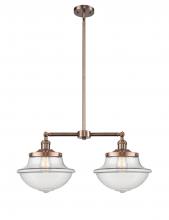  209-AC-G542 - Oxford - 2 Light - 25 inch - Antique Copper - Stem Hung - Island Light