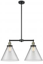  209-BAB-G42-L - Cone - 2 Light - 21 inch - Black Antique Brass - Stem Hung - Island Light