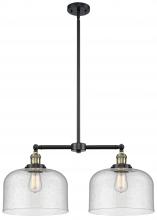  209-BAB-G74-L - Bell - 2 Light - 21 inch - Black Antique Brass - Stem Hung - Island Light