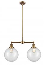  209-BB-G202-10 - Beacon - 2 Light - 25 inch - Brushed Brass - Stem Hung - Island Light