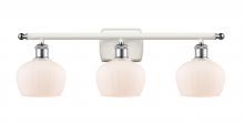 Innovations Lighting 516-3W-WPC-G91-LED - Fenton - 3 Light - 27 inch - White Polished Chrome - Bath Vanity Light