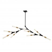 Artcraft AC11538 - Filiali 10 Light Chandelier (Black & Harvest Brass)