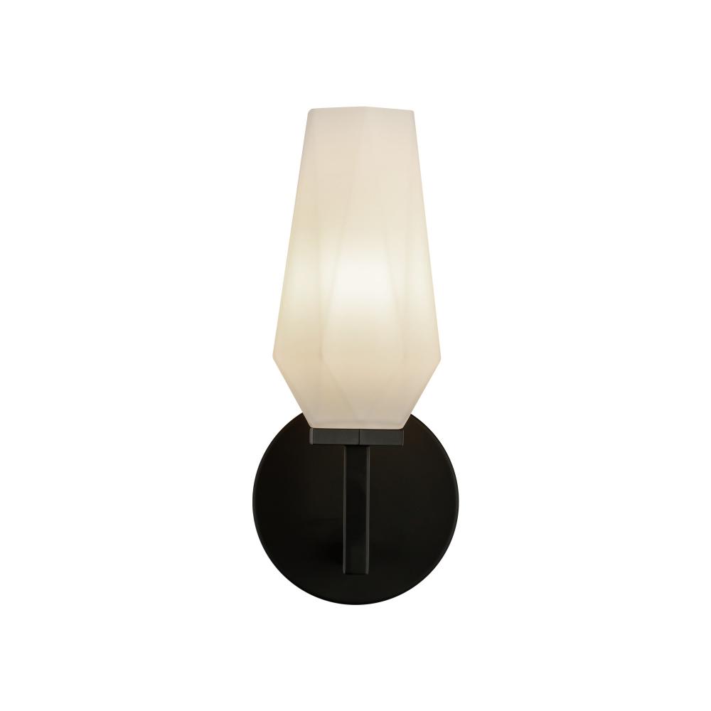 Krysta 10-in Matte Black/Opal Glass 1 Light Wall Vanity