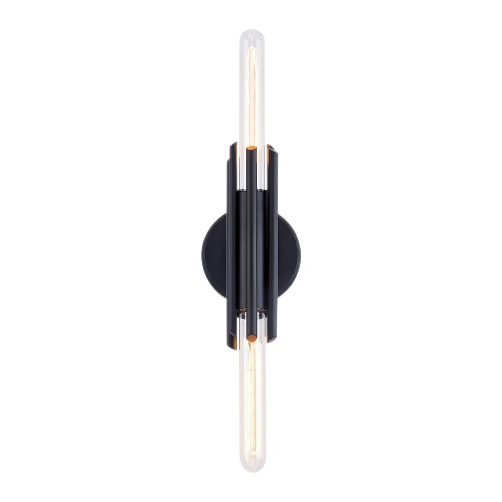 Torres 11-in Matte Black 2 Lights Wall/Vanity