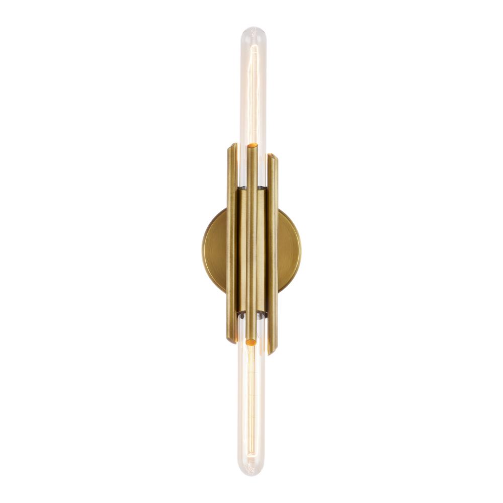Torres 11-in Vintage Brass 2 Lights Wall/Vanity