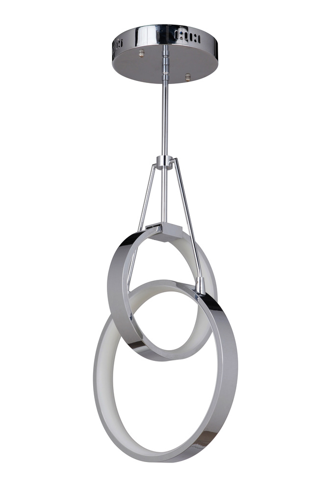 Anillo 2 Ring LED Pendant in Chrome