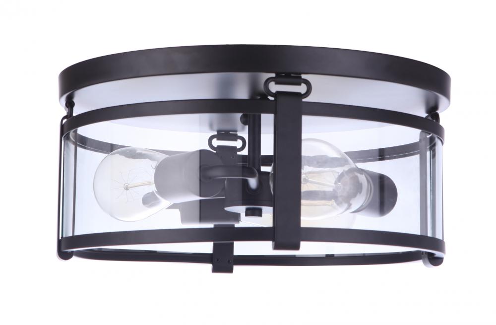 Elliot 3 Light Flushmount in Flat Black