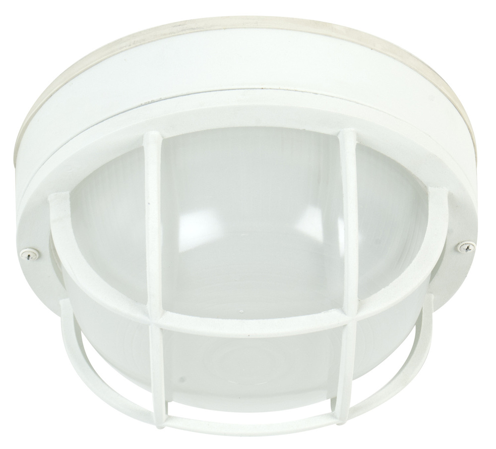 Round Bulkhead 1 Light Large Flush/Wall Mount in Textured White